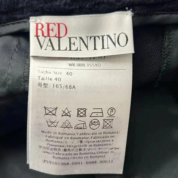 NWT Authentic Red Valentino Velvet Corduroy Navy Boot Cut Pants Sz 40 US 12 - Picture 6 of 16